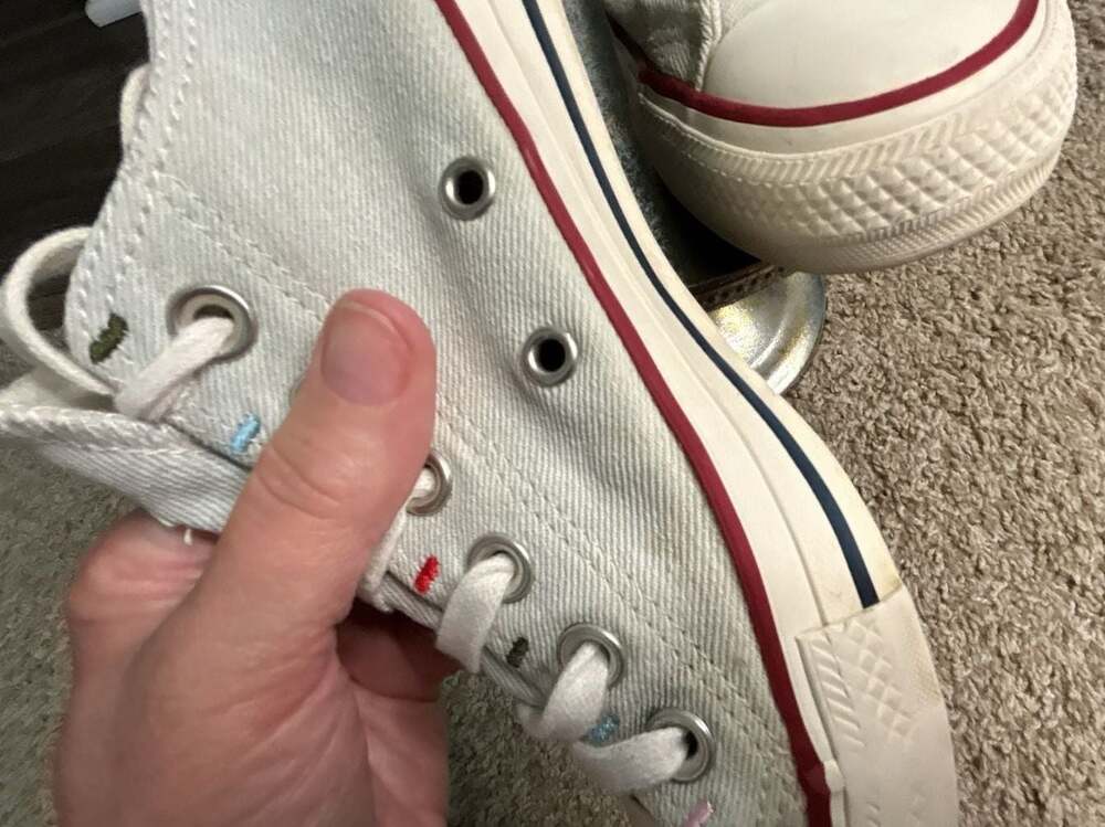 Rainbow embroidered Converse All Star Low TopSneakers - Picture 9 of 13